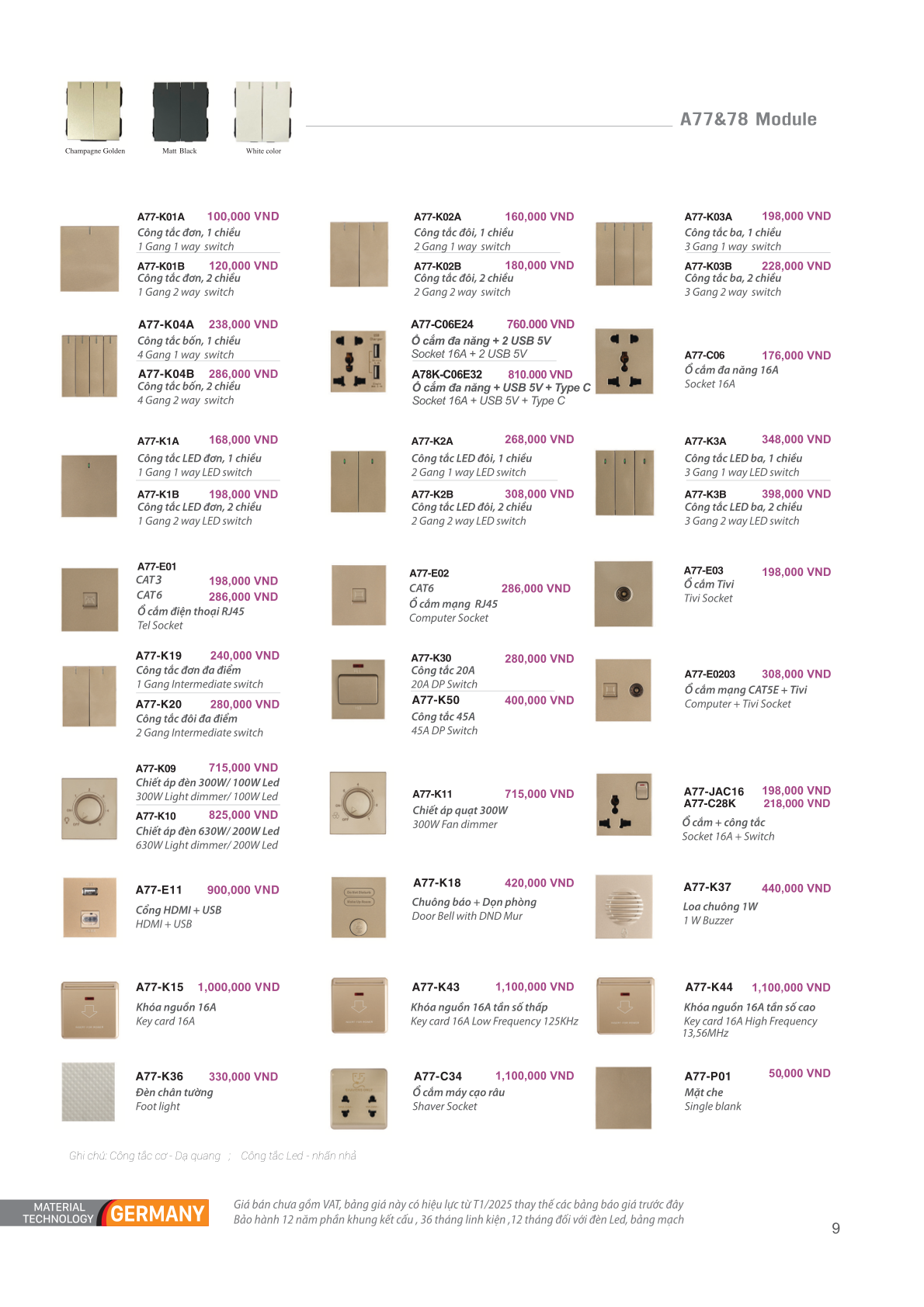 THIẾT BỊ ĐIỆN CHÂU ÂU - ART DNA