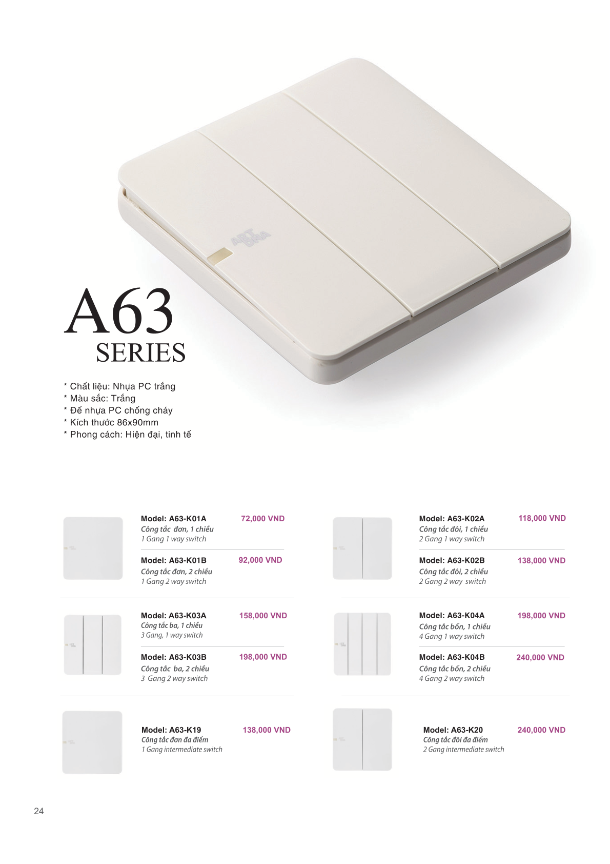 THIẾT BỊ ĐIỆN CHÂU ÂU - ART DNA