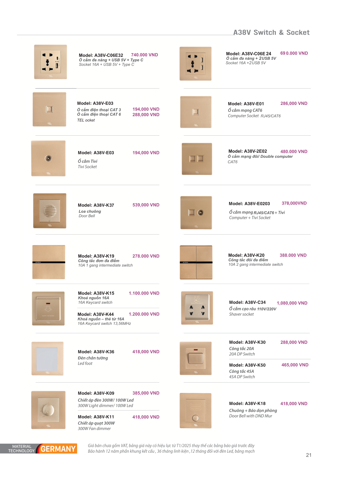 THIẾT BỊ ĐIỆN CHÂU ÂU - ART DNA