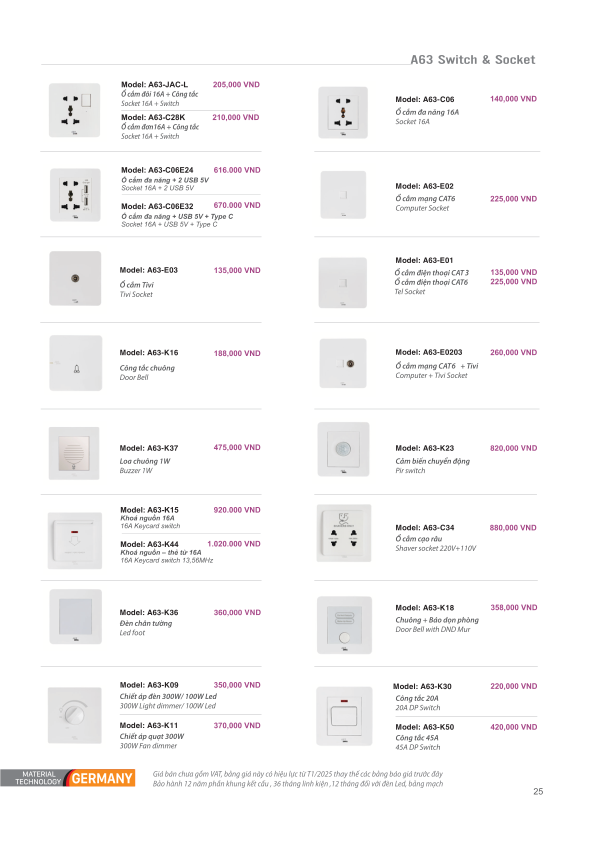 THIẾT BỊ ĐIỆN CHÂU ÂU - ART DNA