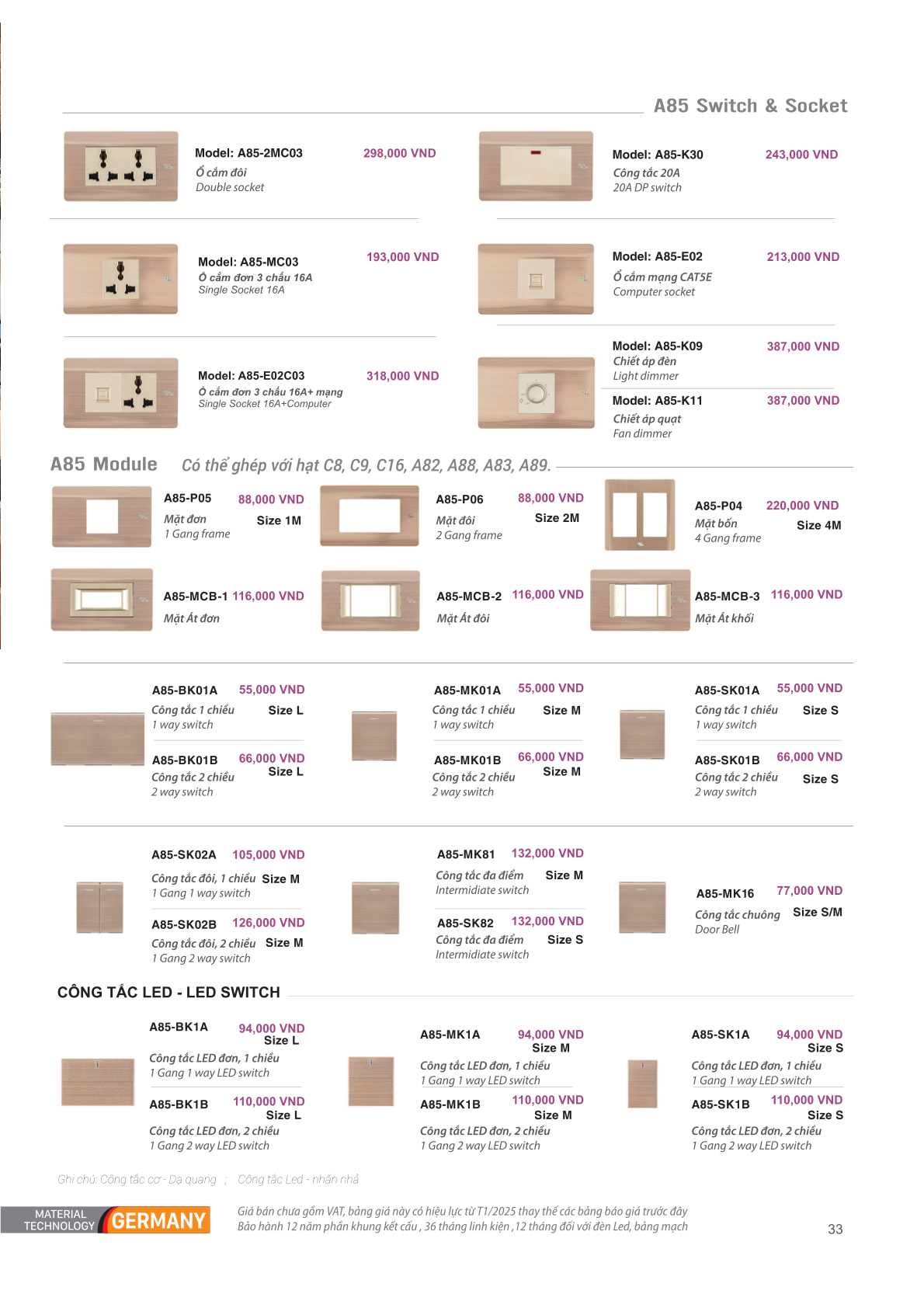 THIẾT BỊ ĐIỆN CHÂU ÂU - ART DNA