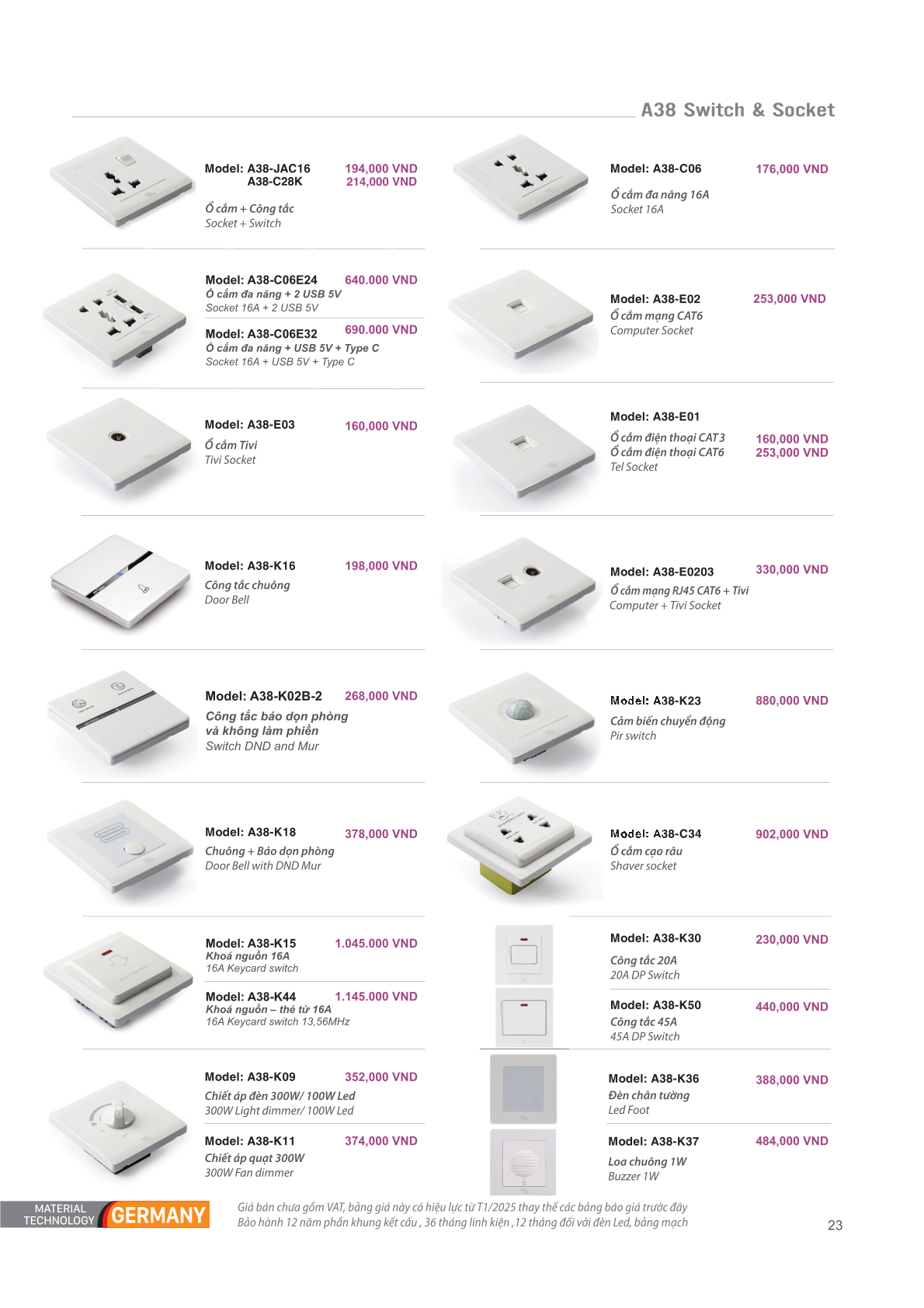 THIẾT BỊ ĐIỆN CHÂU ÂU - ART DNA