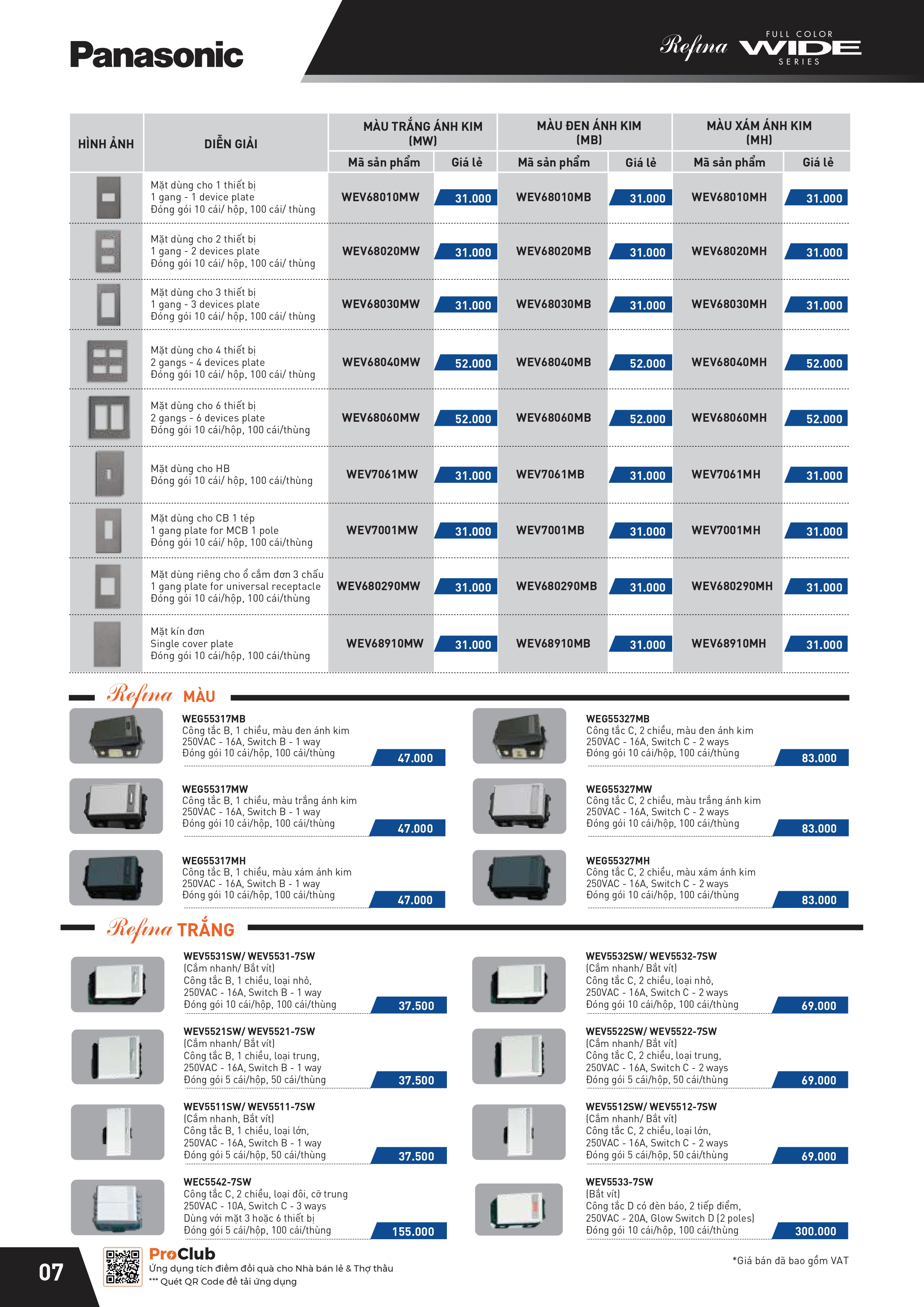 THIẾT BỊ ĐIỆN PANASONIC-NANOCO