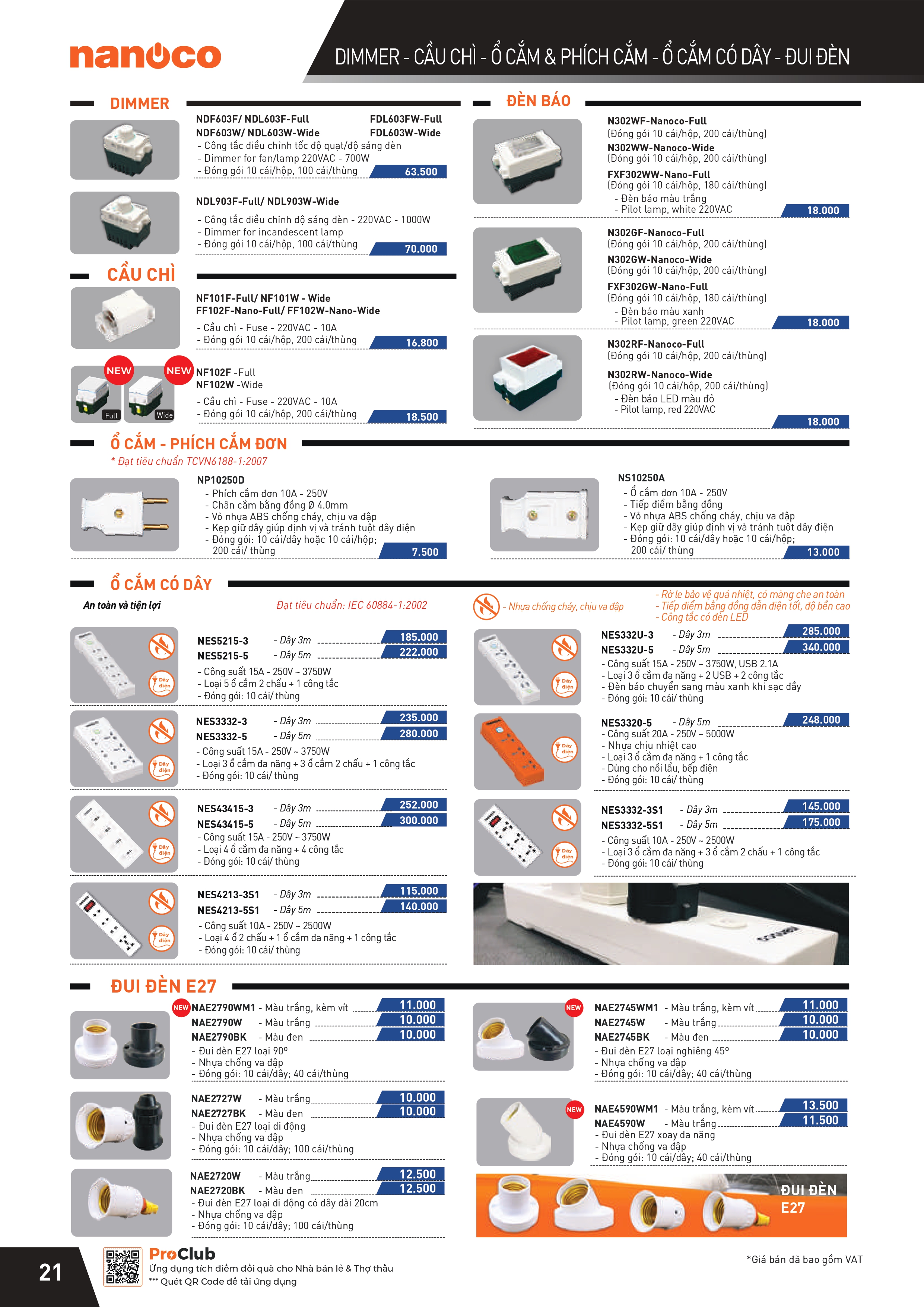 THIẾT BỊ ĐIỆN PANASONIC-NANOCO
